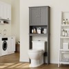 Celebalcony  Over The Toilet Storage Cabinet, Bathroom Shelf Organizer with Anti-Tip Device Small Freestanding Space Saver with Adjustable Shelf - 3 of 4