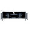 TV Stand for 65+ Inch TV, Mirror Console Table with Diamond Glass Doors and Open Storage Space, TV Cabinet - 4 of 4