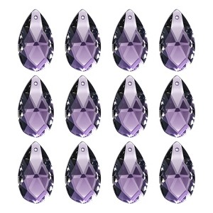 Unique Bargains Crystal Pendant DIY Lamp Arts Crafts Decorative Teardrop Beads 1.1" 12 Pcs - 1 of 4