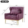 Modern Armchair Velvet Accent Chair Reading Chair Single Sofa Chair - ModernLuxe - 3 of 4