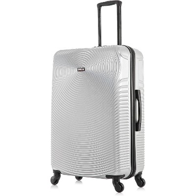 28-Inch Large Checked Hardside Luggage, Spinner Wheels, Durable Lightweight Suitcase with Handle & Trolley