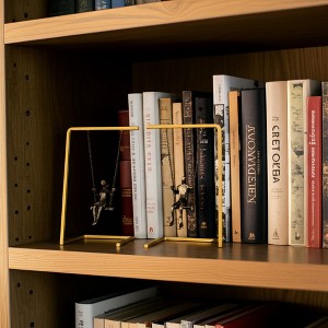 Sagebrook Home Decorative Swinging People Metal Bookends For Shelves, Set of 2, Gold - 1 of 4