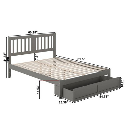 Tahoe Queen Mission-Style Bed with USB Charger and Foot Drawer