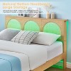 Rattan Bed Frame with Natural Rattan Headboard and 2 Storage Drawers,Bed Frame with LED and Metal Platform ,Strong Wooden Slats Support - image 4 of 4