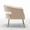 SEYNAR Modern Tufted Velvet Accent Chair with Wingback, Arms, and Metal Gold Legs for Living Room or Bedroom - 3 of 4
