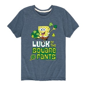 Boys' - SpongeBob Squarepants - Luck Of The Square Pants Short Sleeve Graphic T-Shirt - 1 of 4