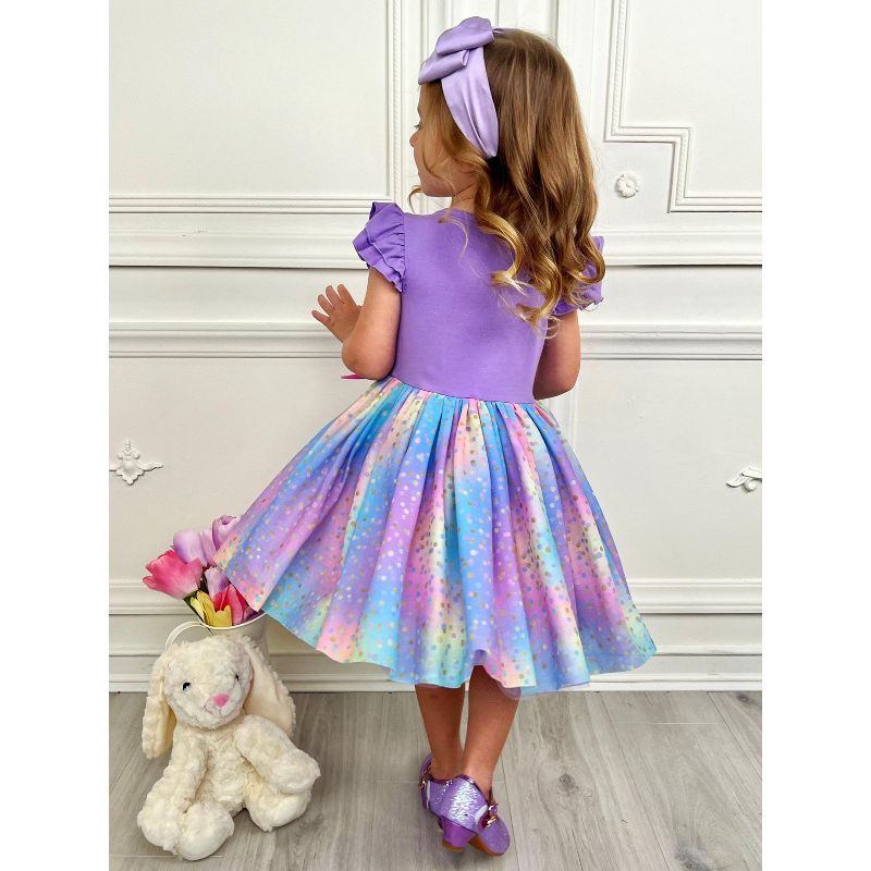 Make It Rain-bows Multicolor Tutu Easter Dress - Mia Belle Girls, 3 of 5