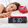 REGALWOVEN Digital Corded Electric Temperature Dimmable Snooze Alarm Clock 6.3 x 2.2 x 1 inch - 3 of 4