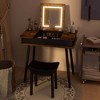 Costway Vanity Table Set w/ Flip Top Mirror Lights USB Port Cushioned Stool Writing Desk - image 2 of 4