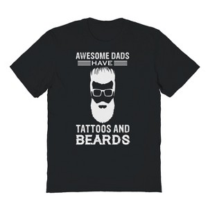 Rerun Island Men's Awesome Dads Have Tattoos Short Sleeve Graphic Cotton T-Shirt - Black S - 1 of 3