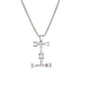 Adornia Silver Plated Mixed Stone Crystal Initial Necklace - 1 of 3