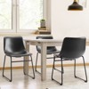 DSVIMOY 2pcs Armless Barstools with Metal Legs and Footrest, Dining Chairs for Home Office Kitchen Island, Black, 18.11"*20.4"*39.3" - 4 of 4