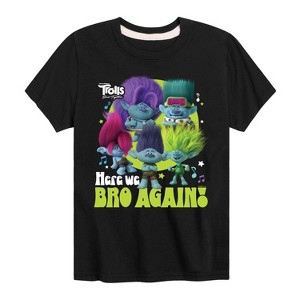Boys' - Trolls - Here We Bro Again Branch and Brothers Short Sleeve Graphic T-Shirt - 1 of 4