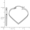 Black Bow Jewelry 2mm, 14k White Gold Heart Hoop Earrings - 4 of 4