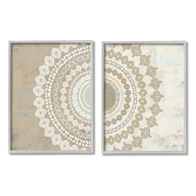 Stupell Industries Rustic Mandala Boho Pattern Framed Giclee Art