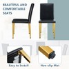 FURNIinspire Dining Chairs Set of 4 PU dining chairs for Dining room, Golden Metal Legs versatile dining chairs, Black, 16"*19"*35" - 4 of 4