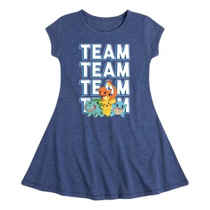 Girls' - Pokémon - Partners Team Fit & Flair Cap Sleeve Dress - 1 of 3