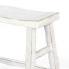 Rena Bar Height Bench, 33 Inch Rustic White Sand Mahogany Wood Frame -BM325445 - 4 of 4