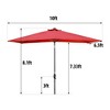 Wellfor 6.5'x10' Rectangle Outdoor Patio Market Umbrella - 3 of 4