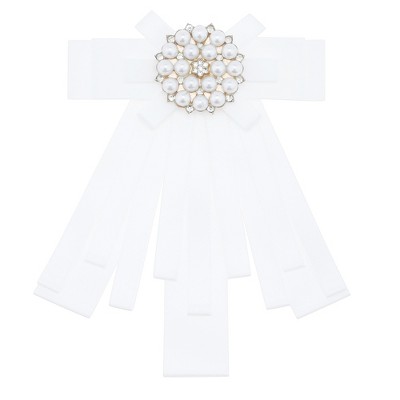 Elerevyo Women's Ribbon Brooch Bowknot Neck Bow Ties