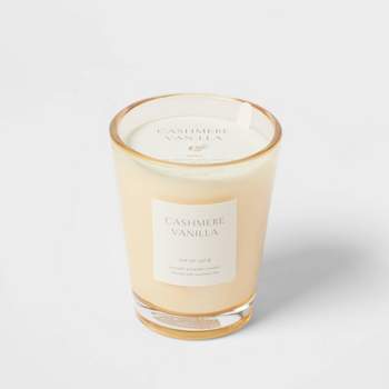 Colored Vase Glass with Dustcover Cashmere Vanilla Candle Ivory - Threshold™