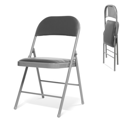 Real Relax Folding Chairs with Padded Seats for Events Home Office, Pu Leather Folding Chair