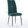 GDFStudio Fallon Contemporary Velvet Upholstered Dining Chairs (Set of 2) - 3 of 4