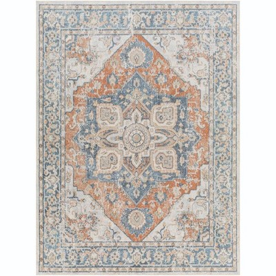 Mark & Day Eubank 2'3"x3'9" Rectangle Washable Woven Indoor Area Rugs Burnt Orange: Stain-Resistant, Low Pile, Botanical Pattern