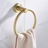 Itopfox 2 Piece Gold Bathroom Hardware Set Wall Mount Stainless Steel Toilet Paper Holder and 180 Degree Rotating Towel Ring - 2 of 4