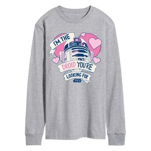 Men's - Star Wars - Valentine Droid You're Looking For Long Sleeve Graphic T-Shirt - 1 of 4