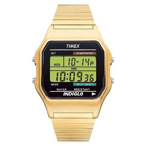 Timex digital store watch gold