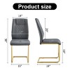 Set of 4 Faux Leather Dining Chairs with High Back and Metal Legs,Modern Upholstered Chairs for Kitchen or Dining Room-The Pop Home - 4 of 4