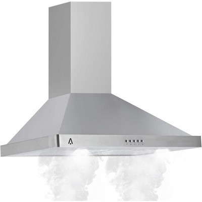 30 inch Kitchen Range Hood Wall Mount Vent Hood Ducted/Ductless 400 CFM 3 Speeds Mechanical Control