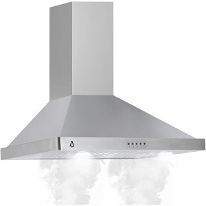 30 inch Kitchen Range Hood Wall Mount Vent Hood Ducted/Ductless 400 CFM 3 Speeds Mechanical Control - 1 of 4