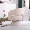 Swivel Accent Chair, Armchair, Round Fabric Barrel Chair, With Armrests, Lazy Sofa, Comfy Chair, Accent Barrel Chair - 3 of 4
