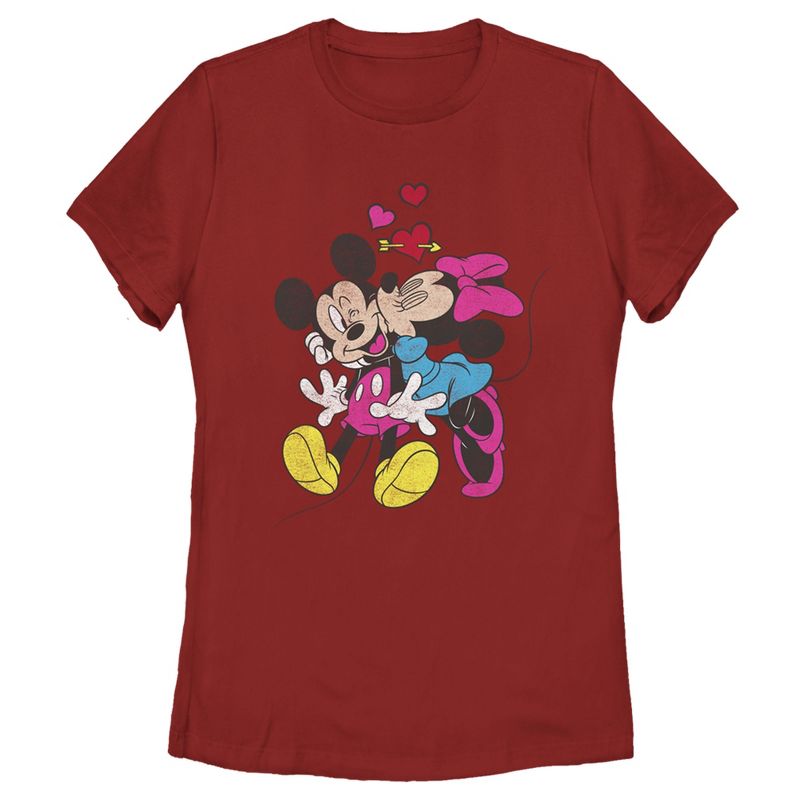 Women's Mickey & Friends Valentine's Day Minnie Mouse Smooch T-Shirt, 1 of 5
