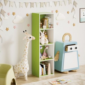 HOMLUX 4-Tier Bookcase with 4 Open Cubbies Storage Shelf Display Organizer - 1 of 4