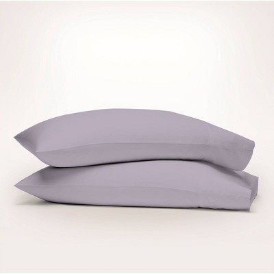 King 300 Thread Count Organic Cotton Brushed Percale Pillowcase Set Lavender - Purity Home: GOTS Certified, No Closure Design