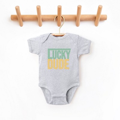 The Juniper Shop Block Checkered Lucky Dude Baby Bodysuit