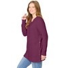 Woman Within Side Button V-Neck Waffle Knit Sweater - 4 of 4