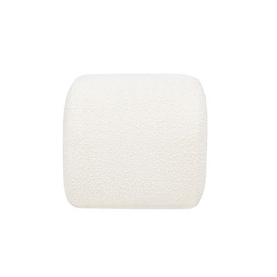 Ivory White Boucle Arched Rainbow Ottoman Footstool