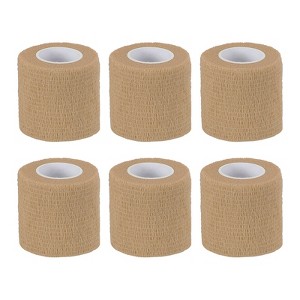 Unique Bargains Self-Adhesive Elastic Breathable Bandage Athletic Tapes 6 Rolls 1" x 177" - 1 of 4
