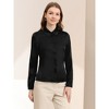 Allegra K Women's Office Satin Tops Collared Professional Long Sleeve Button-up Shirt - 4 of 4