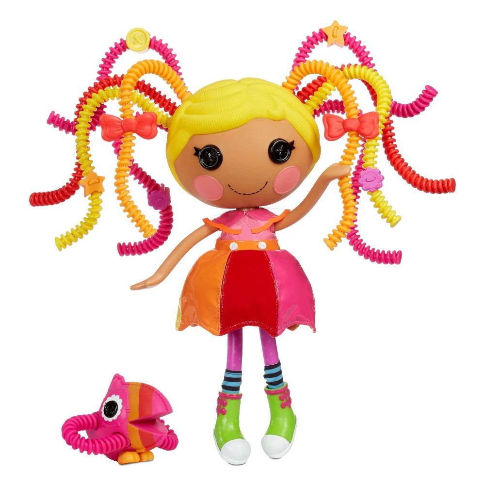 Lalaloopsy Silly Hair Doll - April Sunsplash with Pet Toucan  13  rainbow hair styling doll with multicolor hair (yellow  red  orange  pink) & 11 accessories in reusable salon package playset  Ages 3+