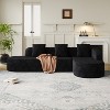 111.8" L-Shaped Curved Modular Sofa Couch with Chaise & 3 Pillows for Living Room - ModernLuxe - 2 of 4