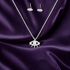 Slickblue Evil Eye Jewelry Set for Women, Small Hamsa Earrings & Pendant Necklace, Chic Metal Design, 16", Silver/Gold - 2 of 3