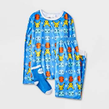 Boys' Pokemon Fair Isle 2pc Pajama Set with Socks - Blue