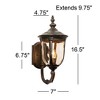 John Timberland Bellagio Rustic Vintage Outdoor Wall Light Fixtures Set of 2 Veranda Bronze Metal 16 1/2" Champagne Glass for Post Exterior - image 4 of 4