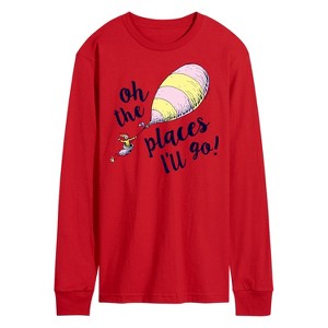 Men's - Dr. Seuss - Oh The Places I'll Go Balloon Long Sleeve Graphic T-Shirt - 1 of 4