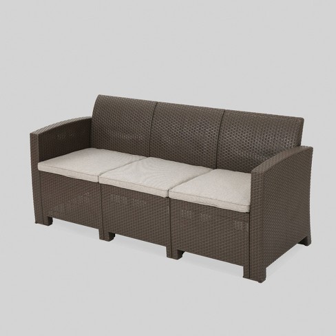 3-seat Outdoor Patio Sofa Couch Chair Patio Aluminum 5 Thick Cushions  (grey) : Target